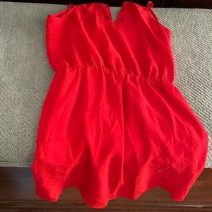 Strapless short dress.